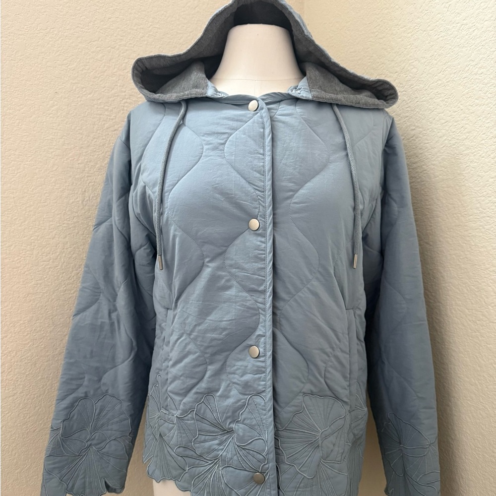 AVEC LES FILLES - Floral Embroidered Quilted Jacket - Size S - Picture 2 of 10